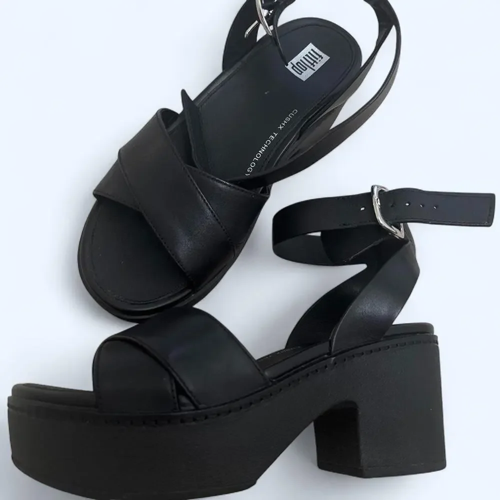 Fitflop black platform sandals